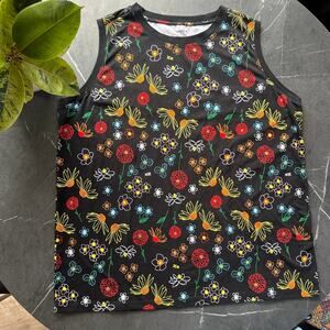 TomboyX Unisex Gender-Neutral Muscle Tank Top XX-Large Black Floral